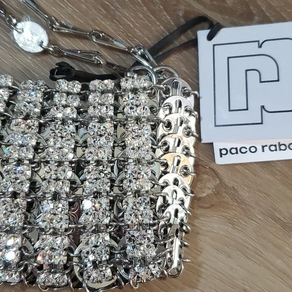 Iconic NWT Paco Rabanne Rhinestone 1969 Nano Bag - Picture 5 of 13